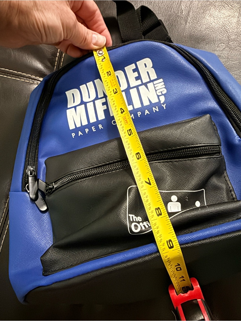 Title: The Office Dunder Mifflin Mini Backpack Blue & Black TV Show Fan Bag - Picture 8 of 10